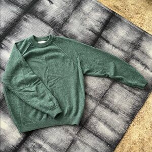 Men's Green Scottish Sweater, wool & angora, size L
